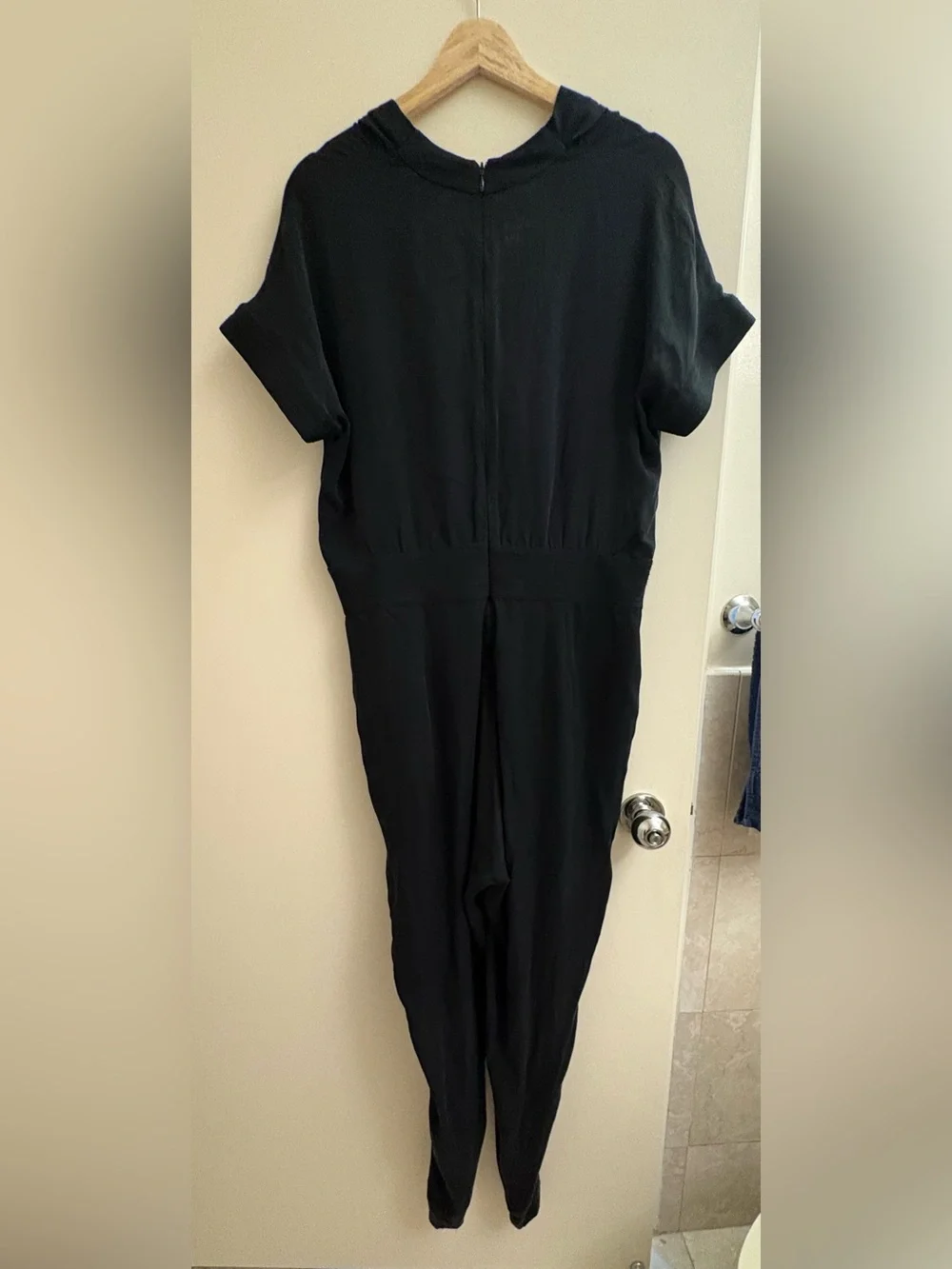 Catherine Malandrino Black 95% Silk Cowl Neck Jumpsuit - Size 14
